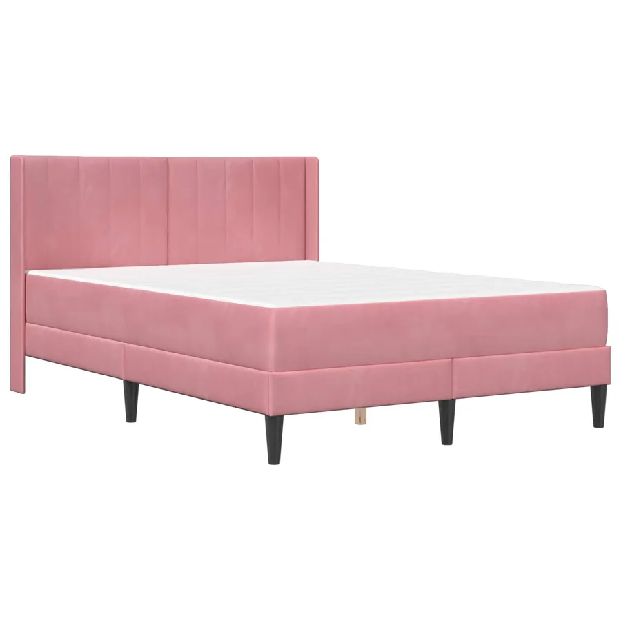 Cadre de lit avec matelas Rose 120 x 190 cm Velours - 3