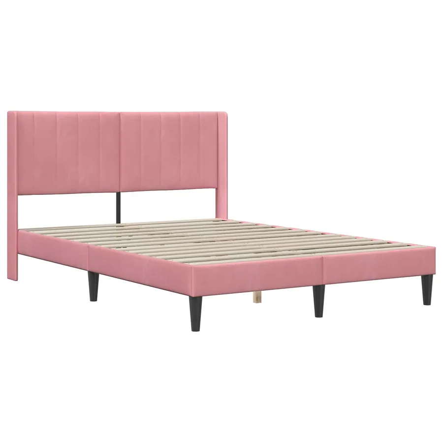 Cadre de lit avec matelas Rose 120 x 190 cm Velours - 4