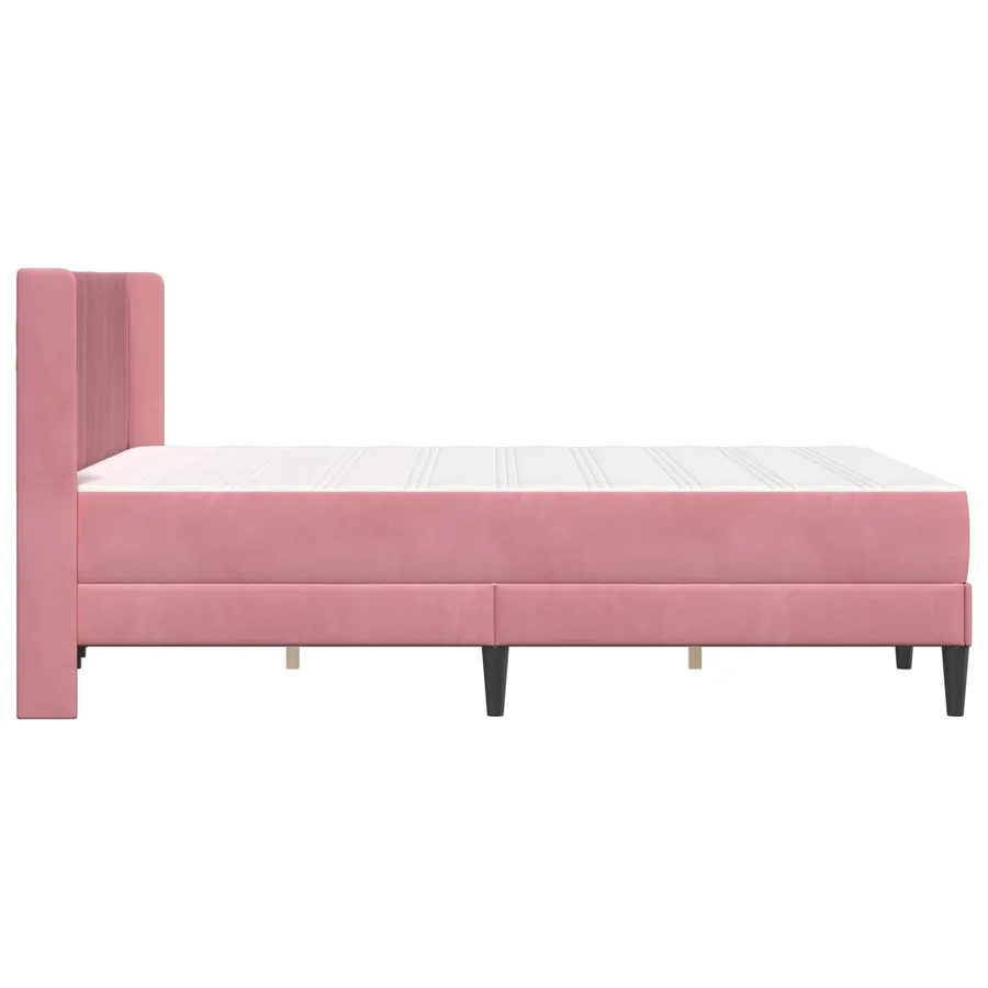Cadre de lit avec matelas Rose 120 x 190 cm Velours - 7