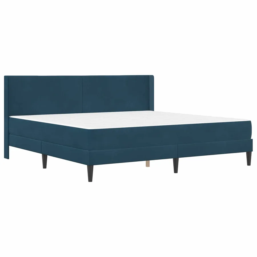 Cadre de lit avec matelas Bleu 180 x 200 cm Velours - 3