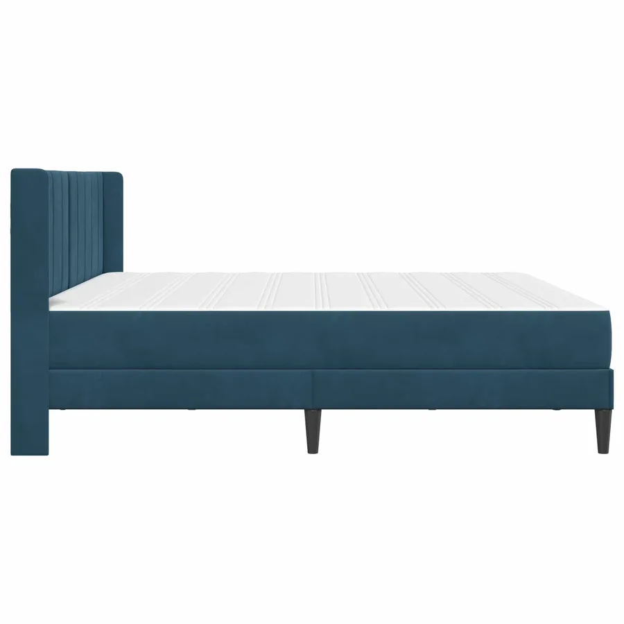 Cadre de lit avec matelas Bleu 180 x 200 cm Velours - 7