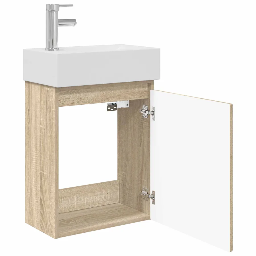 Meuble de salle de bain avec robinet Chêne Sonoma - 4
