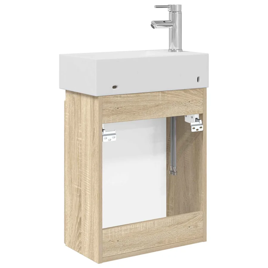Meuble de salle de bain avec robinet Chêne Sonoma - 7