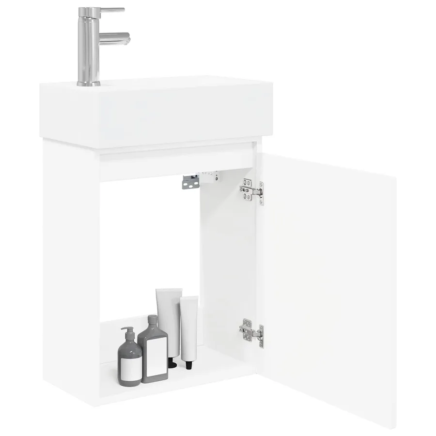 Meuble de salle de bain avec robinet Blanc 45,5 x 22,5 x 84 cm - 3