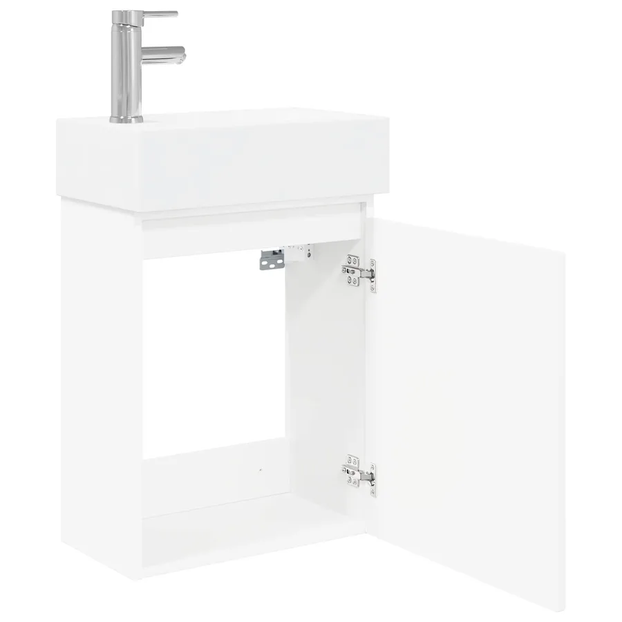 Meuble de salle de bain avec robinet Blanc 45,5 x 22,5 x 84 cm - 4