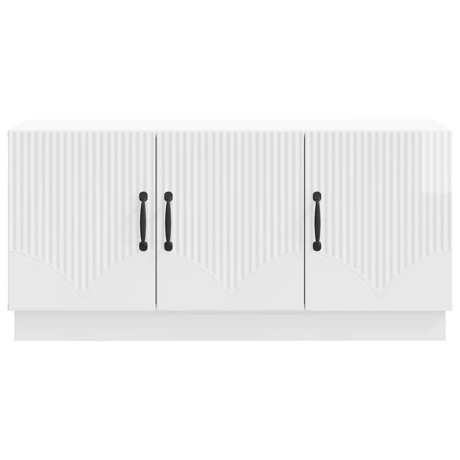 Meuble TV Blanc brillant 99 x 34,5 x 47 cm Bois d'ingénierie - 6