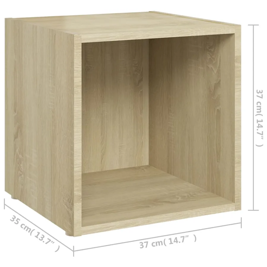 Meuble TV chêne sonoma 37x35x37 cm bois d’ingénierie - 10