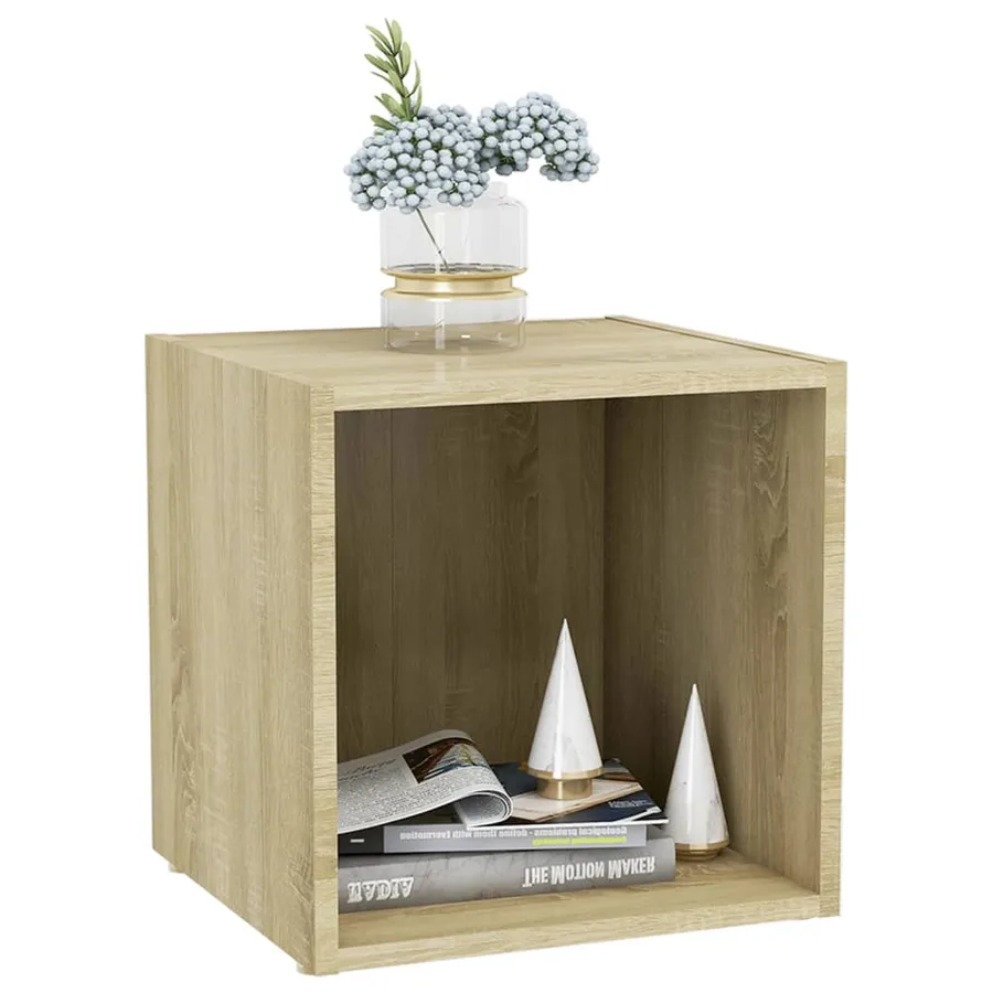 Meuble TV chêne sonoma 37x35x37 cm bois d’ingénierie - 5