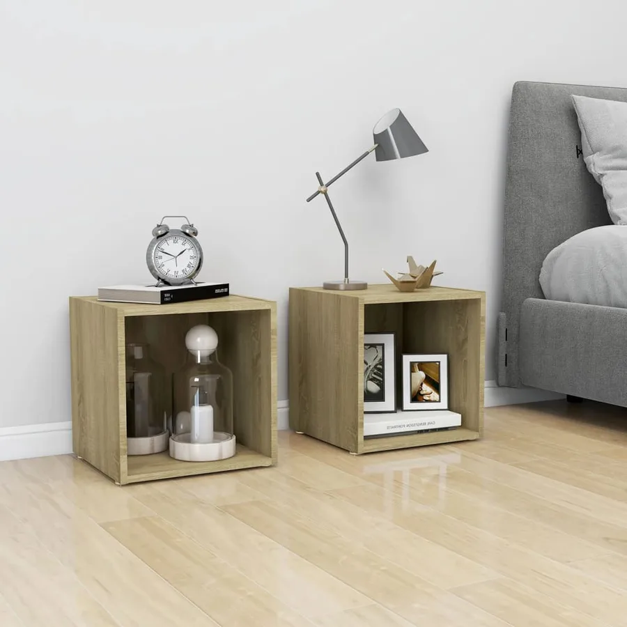 Meuble TV chêne sonoma 37x35x37 cm bois d’ingénierie - 8