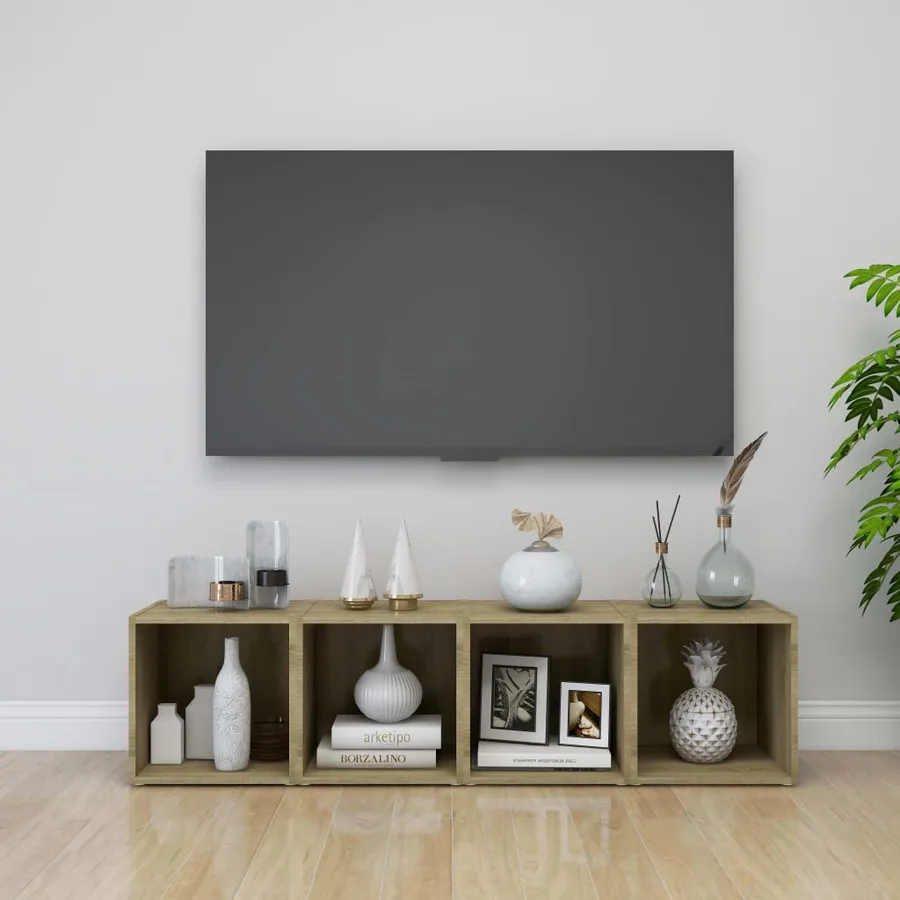 Meuble TV chêne sonoma 37x35x37 cm bois d’ingénierie - 9