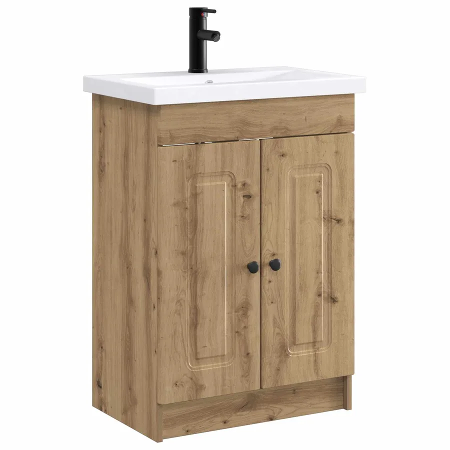 Ensemble de mobilier de salle de bain Chêne artisanal - 2
