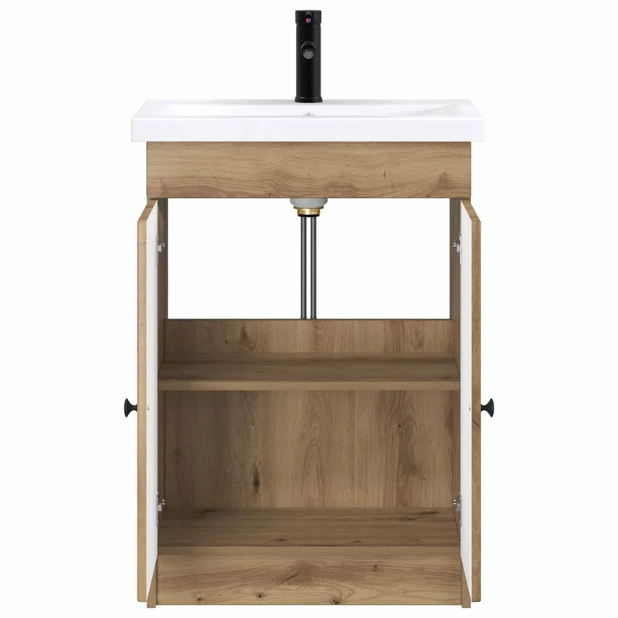 Ensemble de mobilier de salle de bain Chêne artisanal - 3