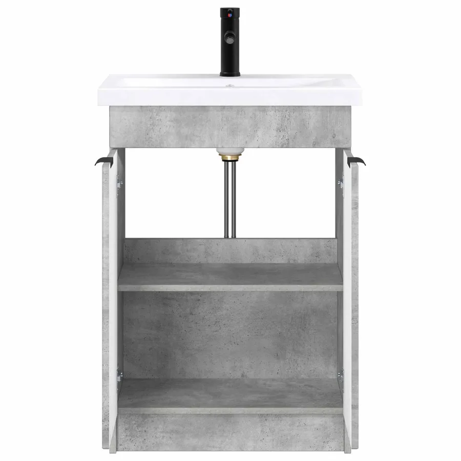 Ensemble de mobilier de salle de bain Gris béton - 3