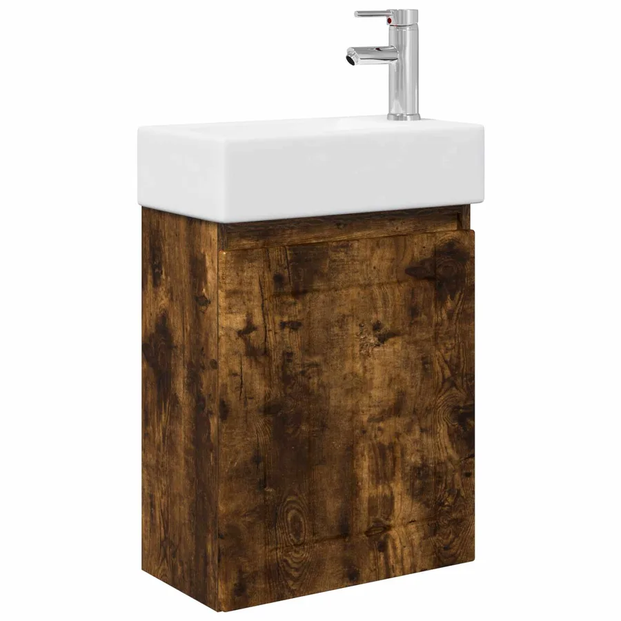 Meuble de salle de bain avec robinet Chêne fumé - 2