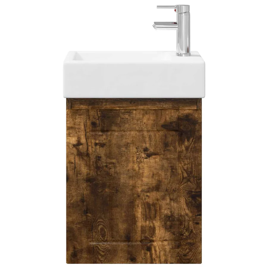 Meuble de salle de bain avec robinet Chêne fumé - 5