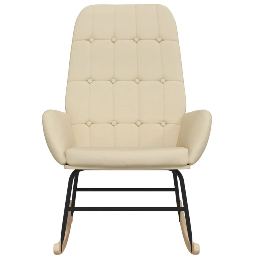 Chaise à bascule Crème Tissu - 3
