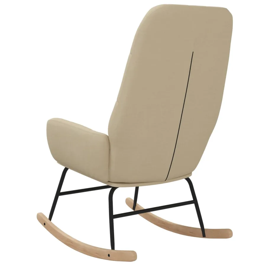 Chaise à bascule Crème Tissu - 5