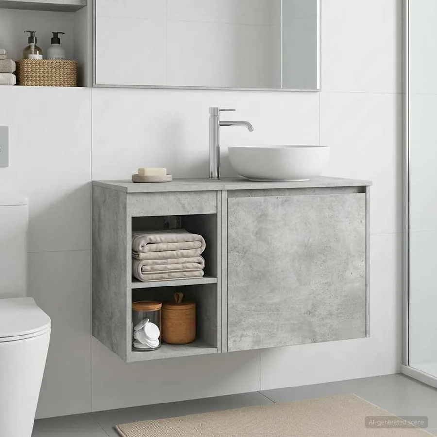 Meuble de Salle de Bain In-between Gris béton 30 x 44,5 x 50 cm