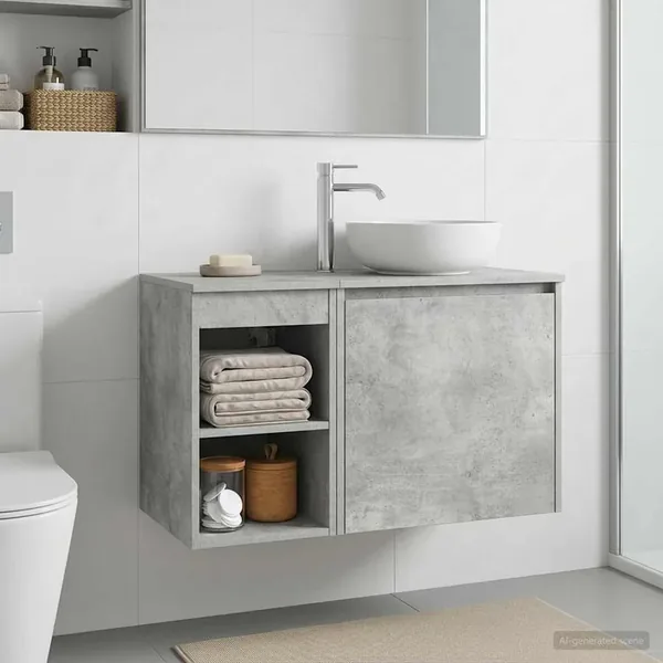 Meuble de Salle de Bain In-between Gris béton 30 x 44,5 x 50 cm