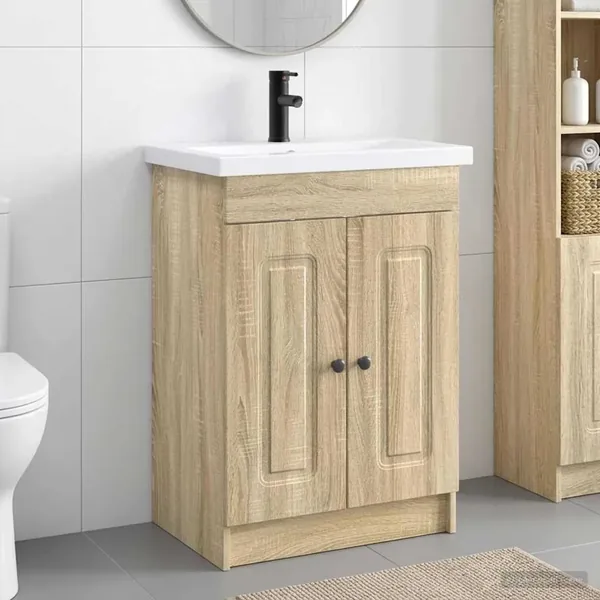 Ensemble de mobilier de salle de bain Chêne Sonoma