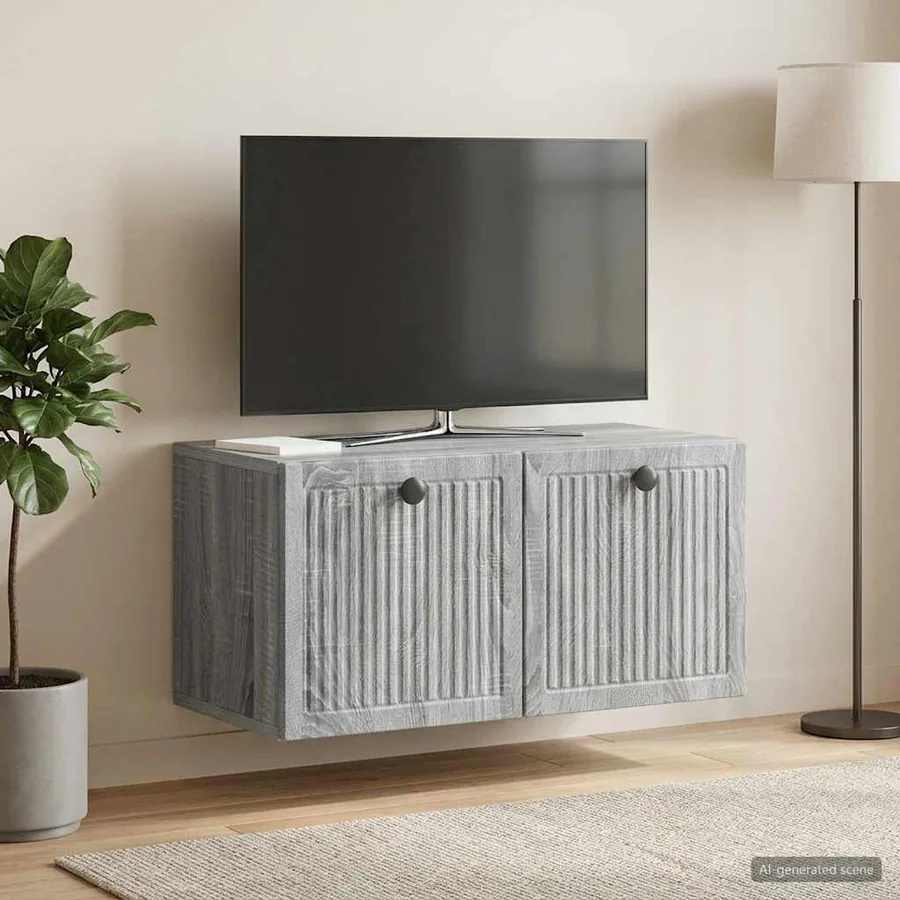 Meuble TV mural Sonoma gris 59,5 x 31 x 30 cm Bois d'ingénierie