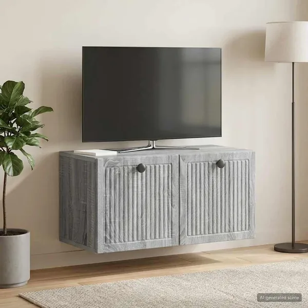 Meuble TV mural Sonoma gris 59,5 x 31 x 30 cm Bois d'ingénierie