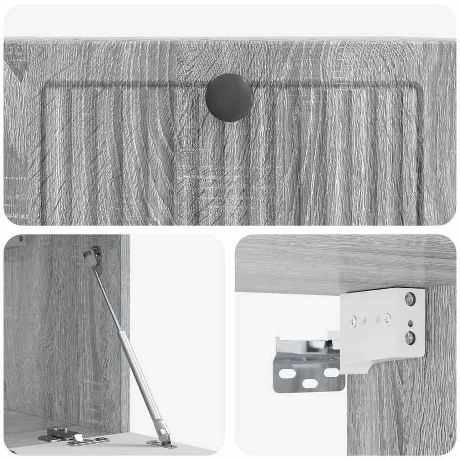 Meuble TV mural Sonoma gris 59,5 x 31 x 30 cm Bois d'ingénierie - 9