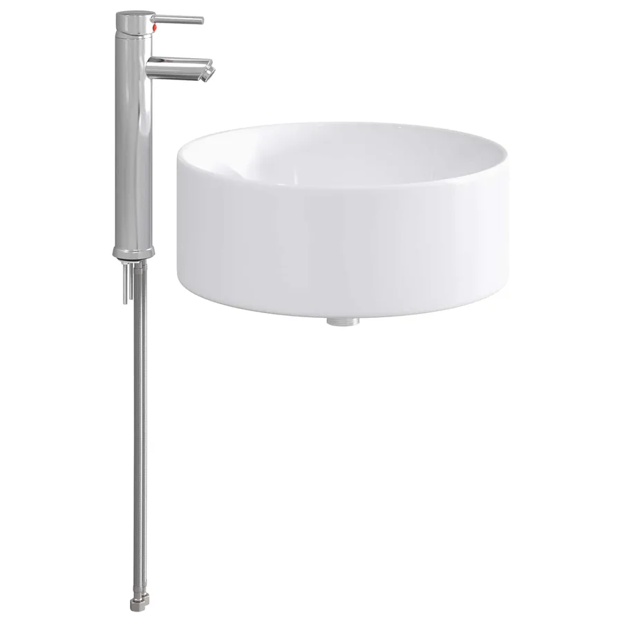 Lavabo de salle de bains Chrome 40,5 x 40,5 x 15,5 cm métal - 2