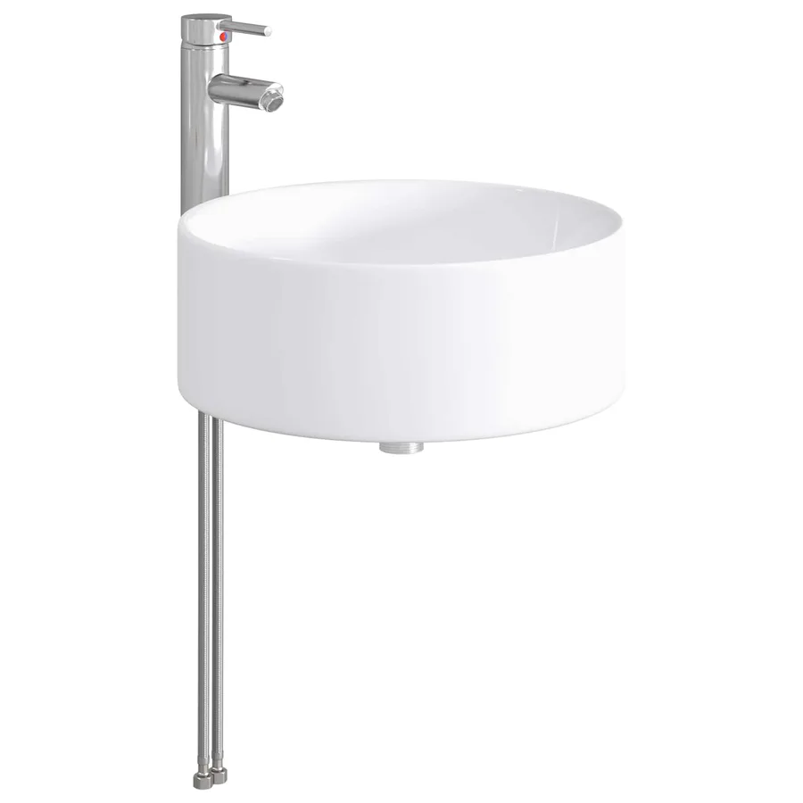 Lavabo de salle de bains Chrome 40,5 x 40,5 x 15,5 cm métal - 4