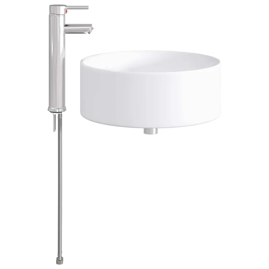 Lavabo de salle de bains Chrome 40,5 x 40,5 x 15,5 cm métal - 5
