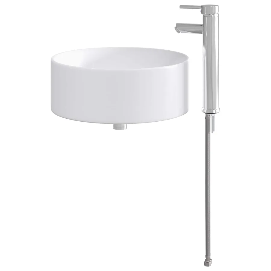 Lavabo de salle de bains Chrome 40,5 x 40,5 x 15,5 cm métal - 6