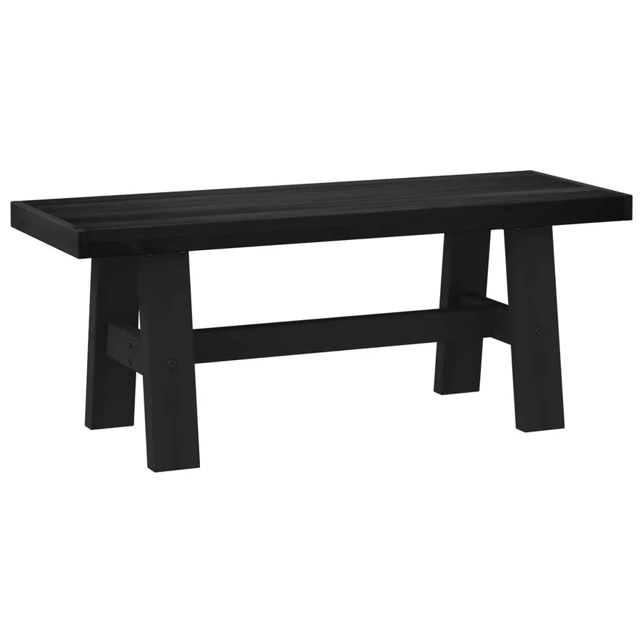Banc de salle à manger NOAIN 120 x 41 x 45 cm Pin massif Noir - 2
