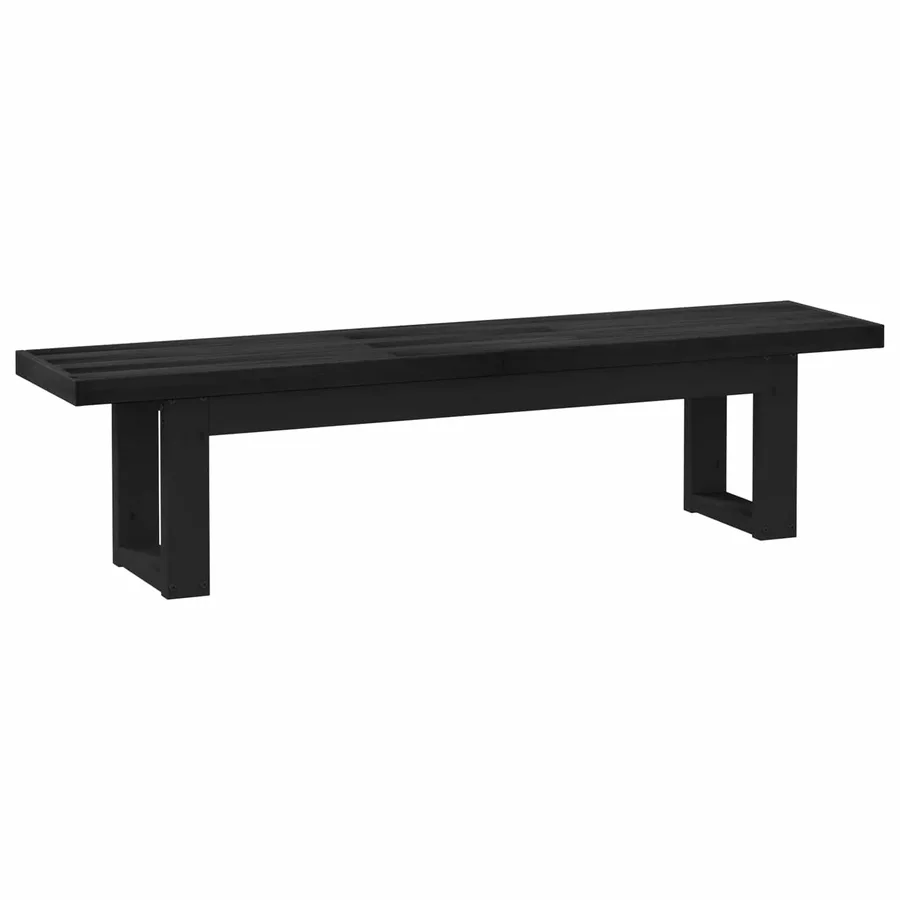 Banc de salle à manger NOAIN 160 x 41 x 45 cm Pin massif Noir - 2