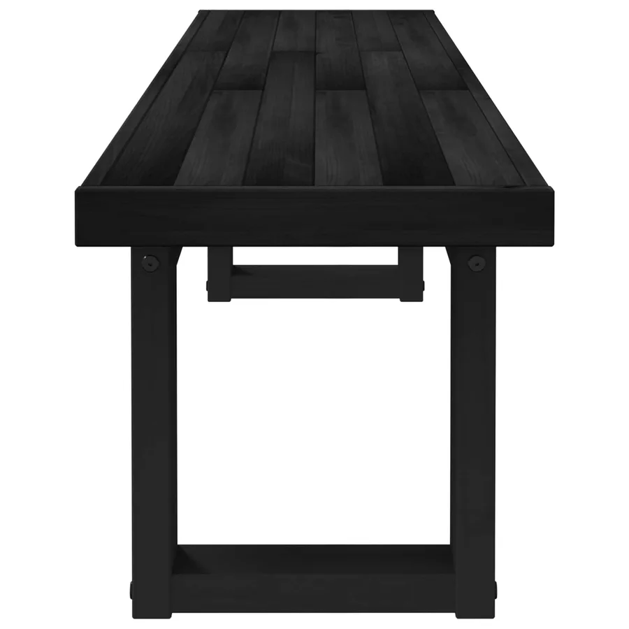 Banc de salle à manger NOAIN 160 x 41 x 45 cm Pin massif Noir - 4