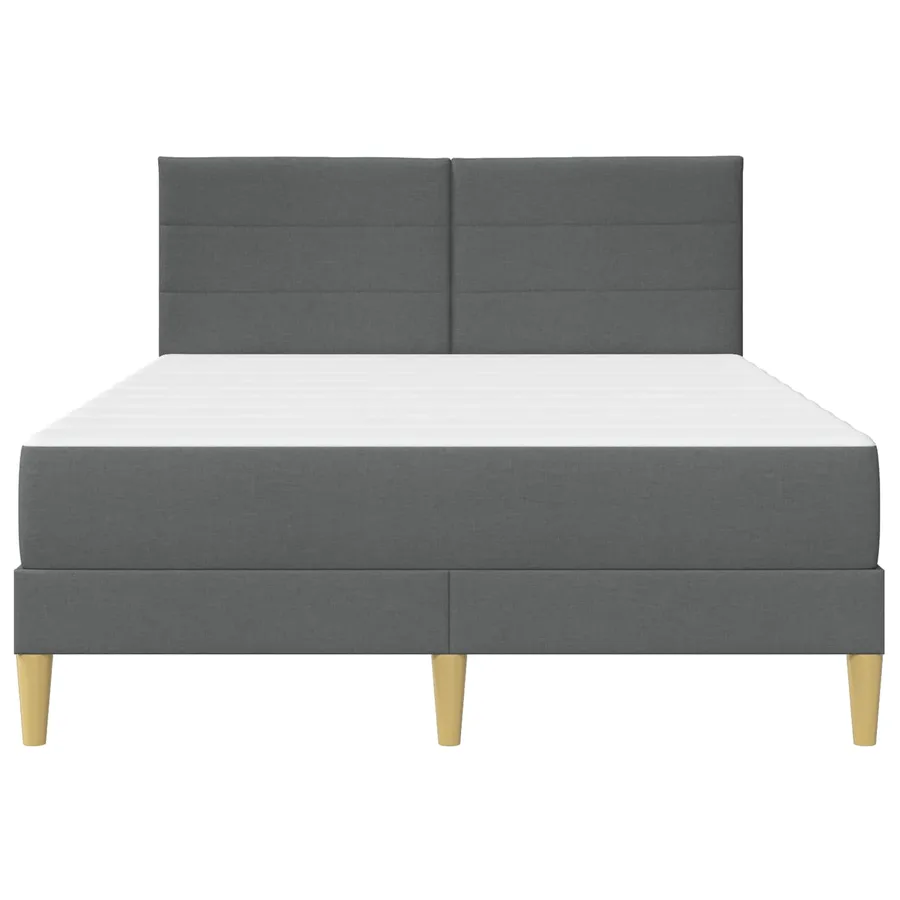 Cadre de lit Gris foncé 140 x 200 cm Polyester - 6