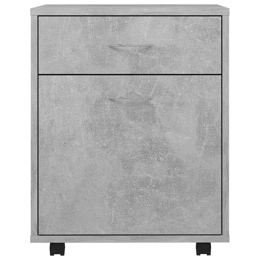 Armoire à roulettes Gris béton 45x38x54 cm Bois d’ingénierie - 4