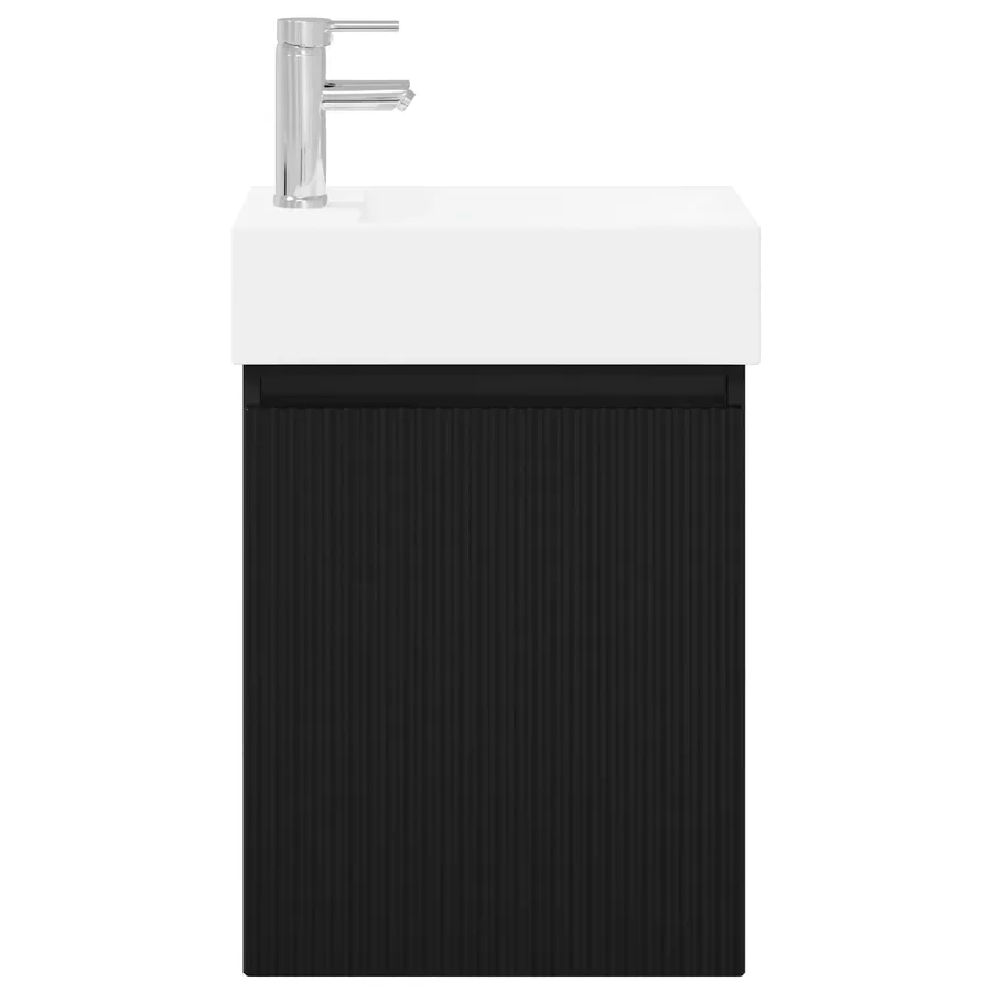 Meuble de salle de bain avec robinet Noir 45,5 x 22,5 x 84 cm - 5