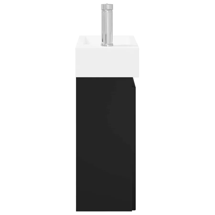 Meuble de salle de bain avec robinet Noir 45,5 x 22,5 x 84 cm - 6