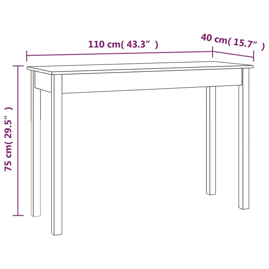 Table console 110x40x75 cm Bois massif de pin - 8