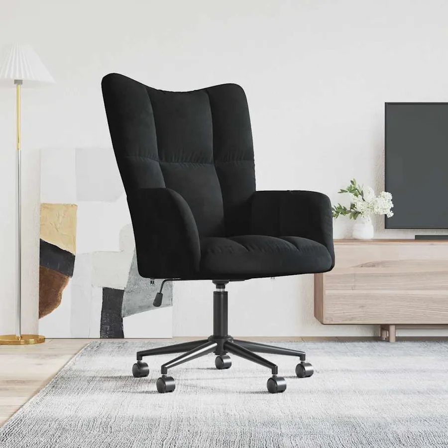 Chaise de relaxation Noir Velours
