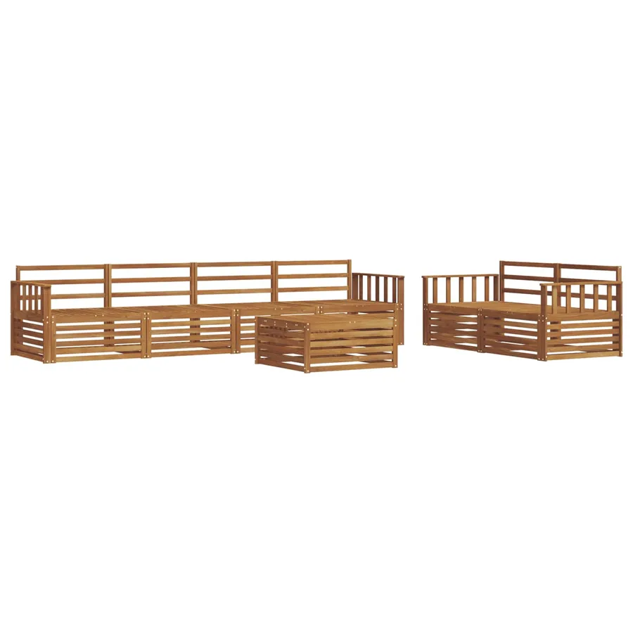 Ensemble de canapés d'extérieur 7 pcs Naturel - 2