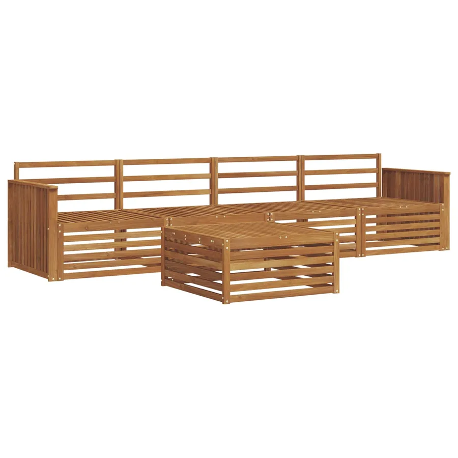 Ensemble de canapés d'extérieur 5 pcs Naturel - 2
