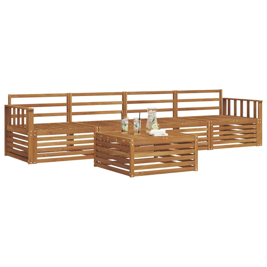 Ensemble de canapés d'extérieur 5 pcs Naturel - 3