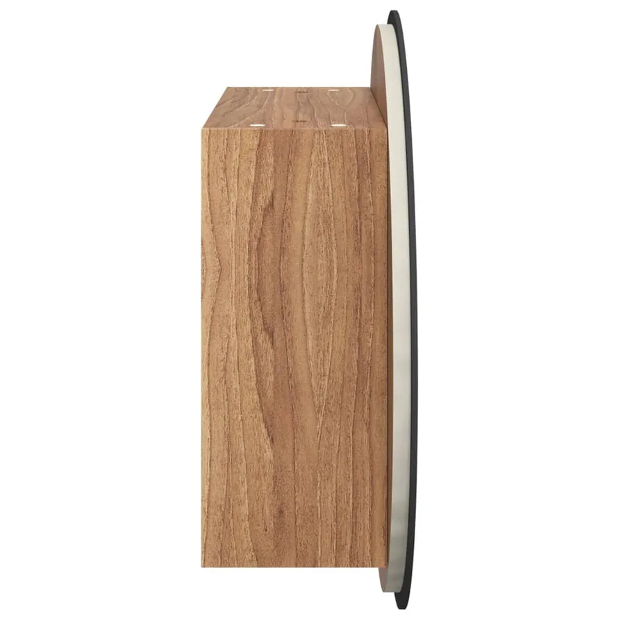 Armoire de salle de bain miroir rond et LED Chêne 40x40x17,5 cm - 7