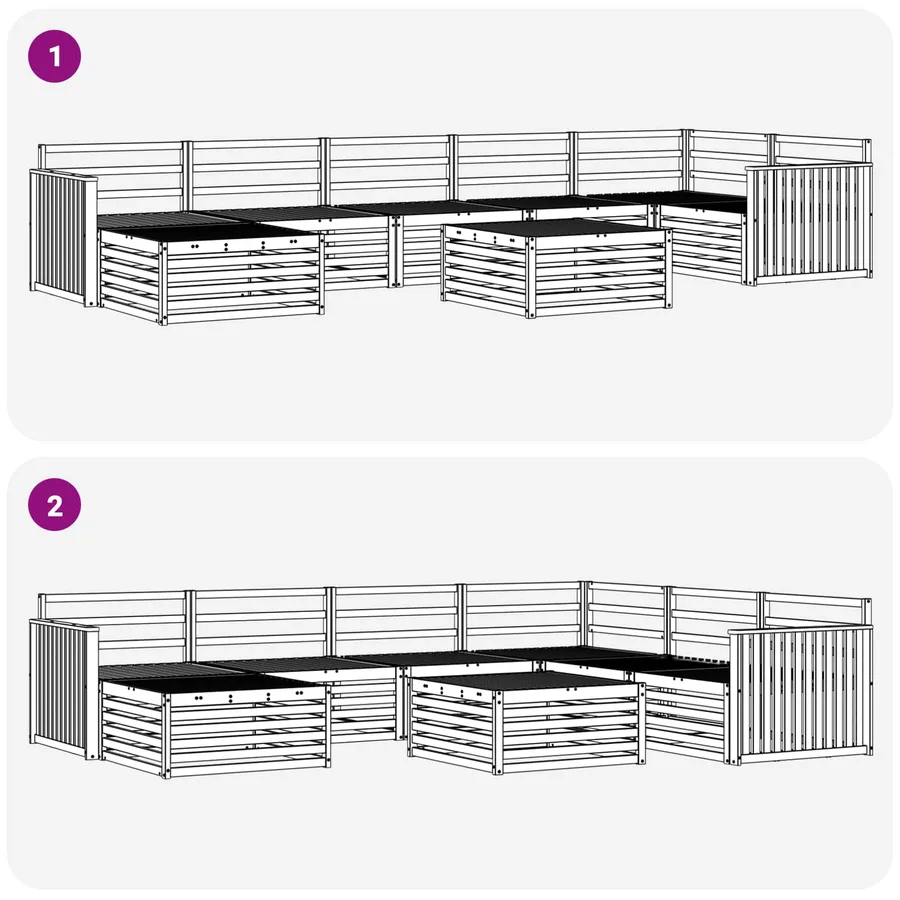 Ensemble de canapés d'extérieur 8 pcs Naturel - 10