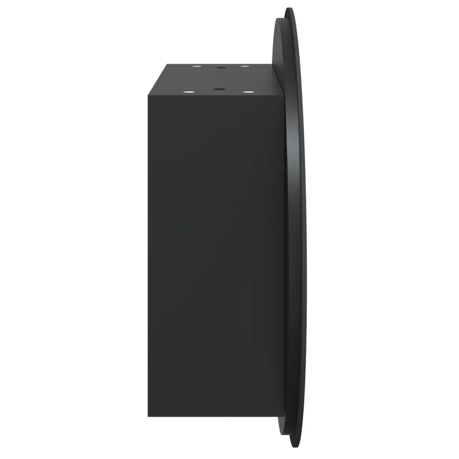 Armoire de salle de bain miroir rond et LED Noir 40x40x17,5 cm - 7