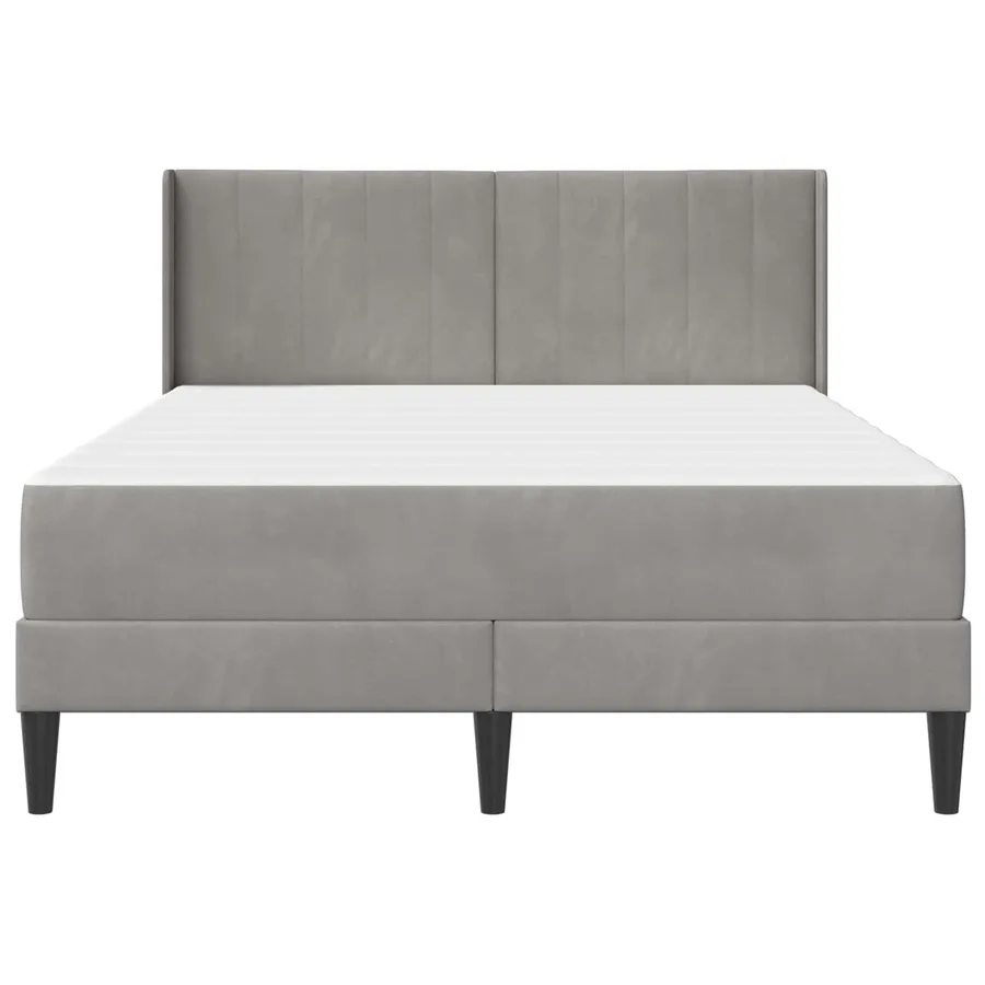Cadre de lit avec matelas Gris clair 140 x 200 cm Velours - 6