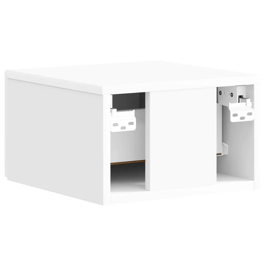 Cabinet de chevet mural Blanc brillant 33 x 34,5 x 20 cm - 7