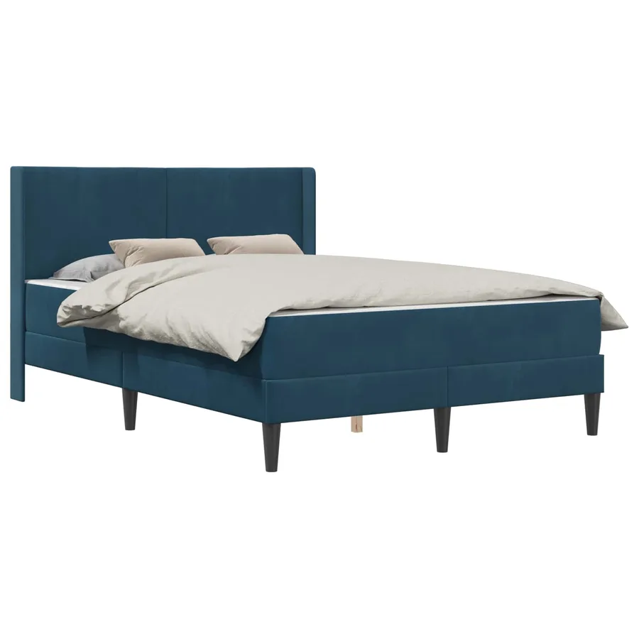 Cadre de lit avec matelas Bleu 160 x 200 cm Velours - 2