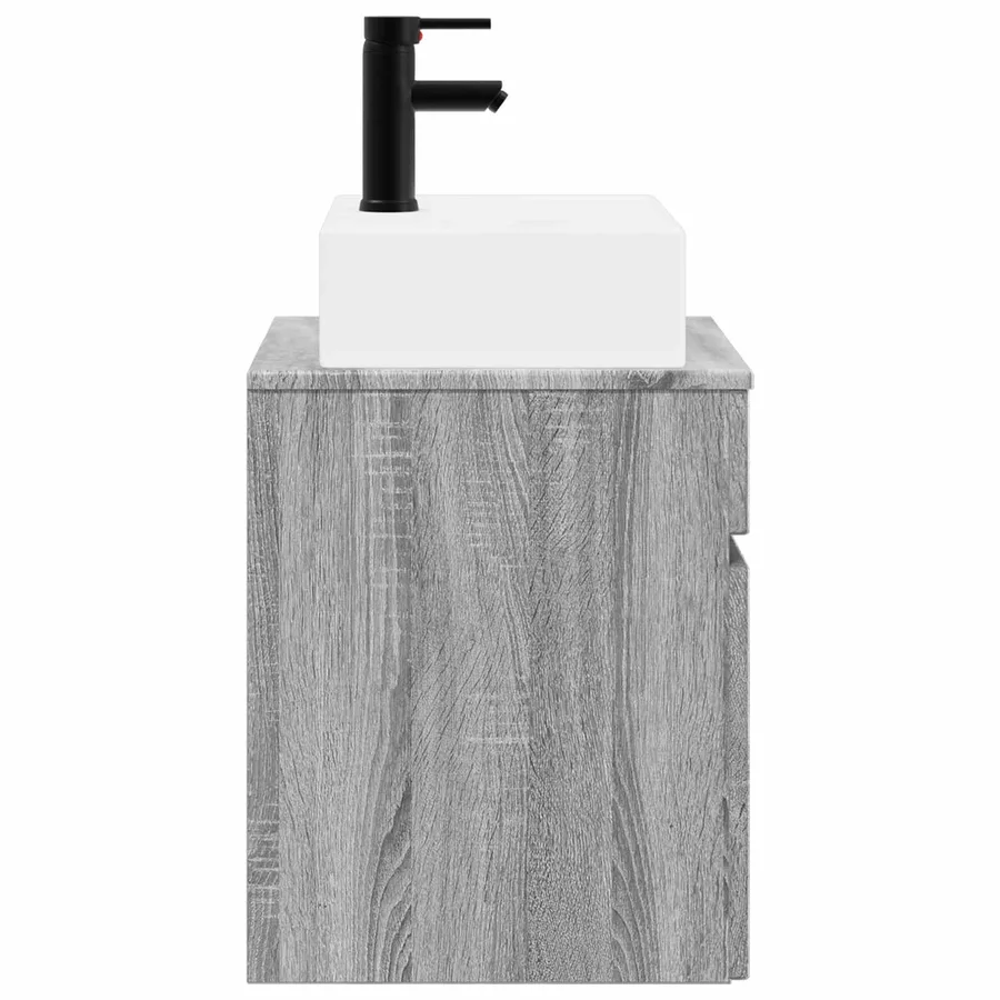 Meuble-sèche avec évier mural Sonoma gris 39 x 41 x 62,5 cm - 3